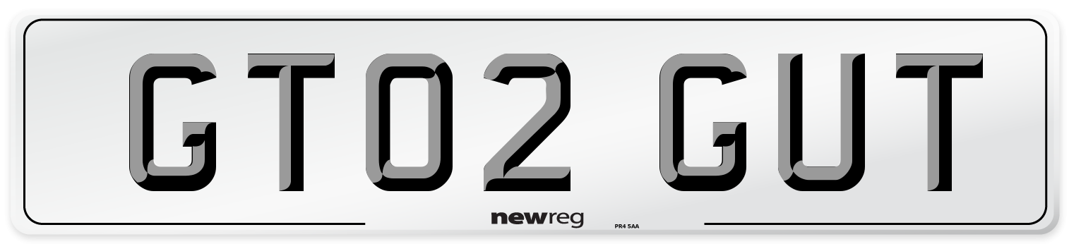 GT02 GUT Number Plate from New Reg
